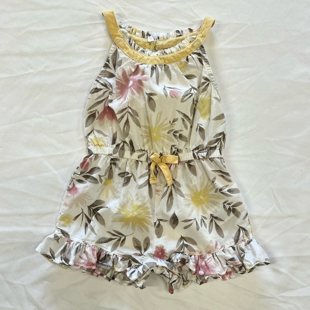 Savannah Yellow and‎ White Ruffled Dress